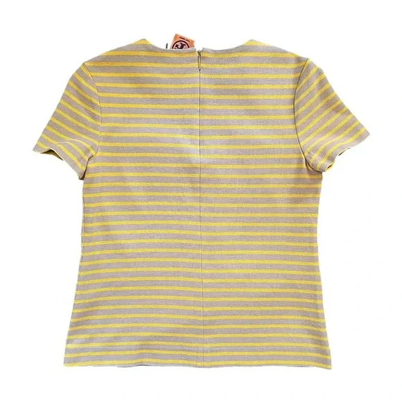 Tory Burch grey and marigold striped blouse - Picture 5 of 16